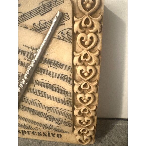 2004 Allegro Decorative 6 x8" Plaque of Flute on Sheet Music , Expressivo Saying - Picture 3 of 4